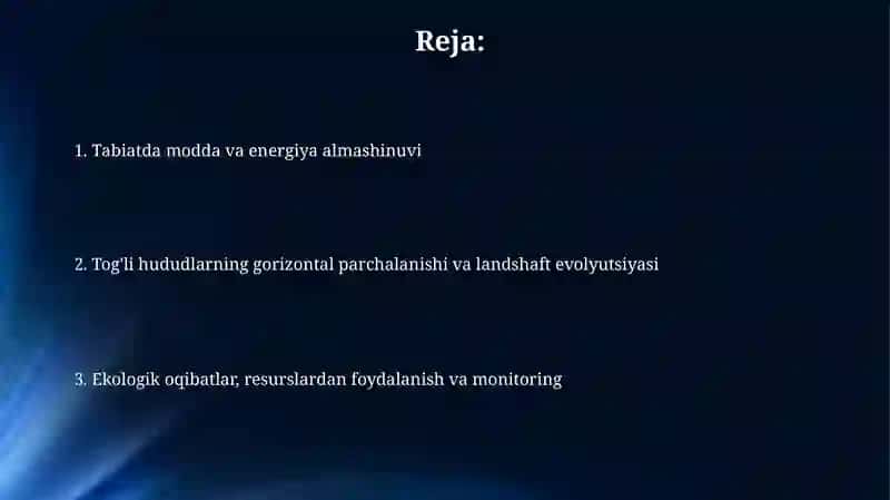 Modda va energiya almashinuvi 2