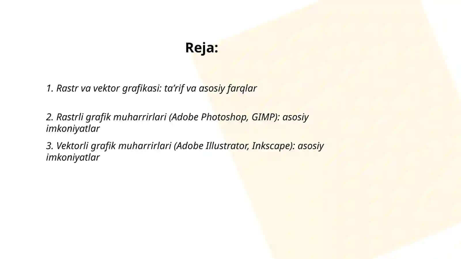 Rastrli va vektorli grafik muharrirlari va ular bilan ishlash 2