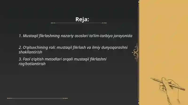 Mustaqil fikrlashning nazariy asoslari 2
