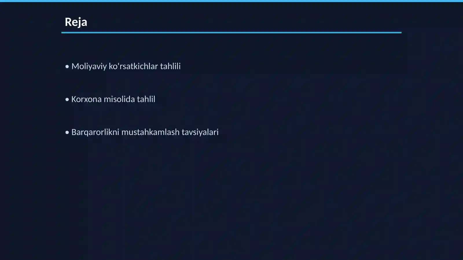 Moliyaviy barqarorlik tahlili 2