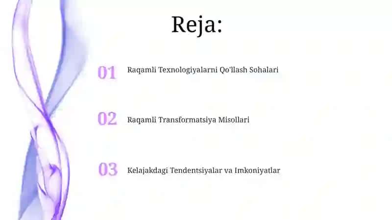 Raqamli Texnologiyalarni Qo'llash Sohalari 2