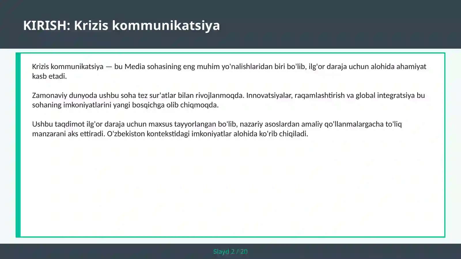 KRIZIS KOMMUNIKATSIYA 2