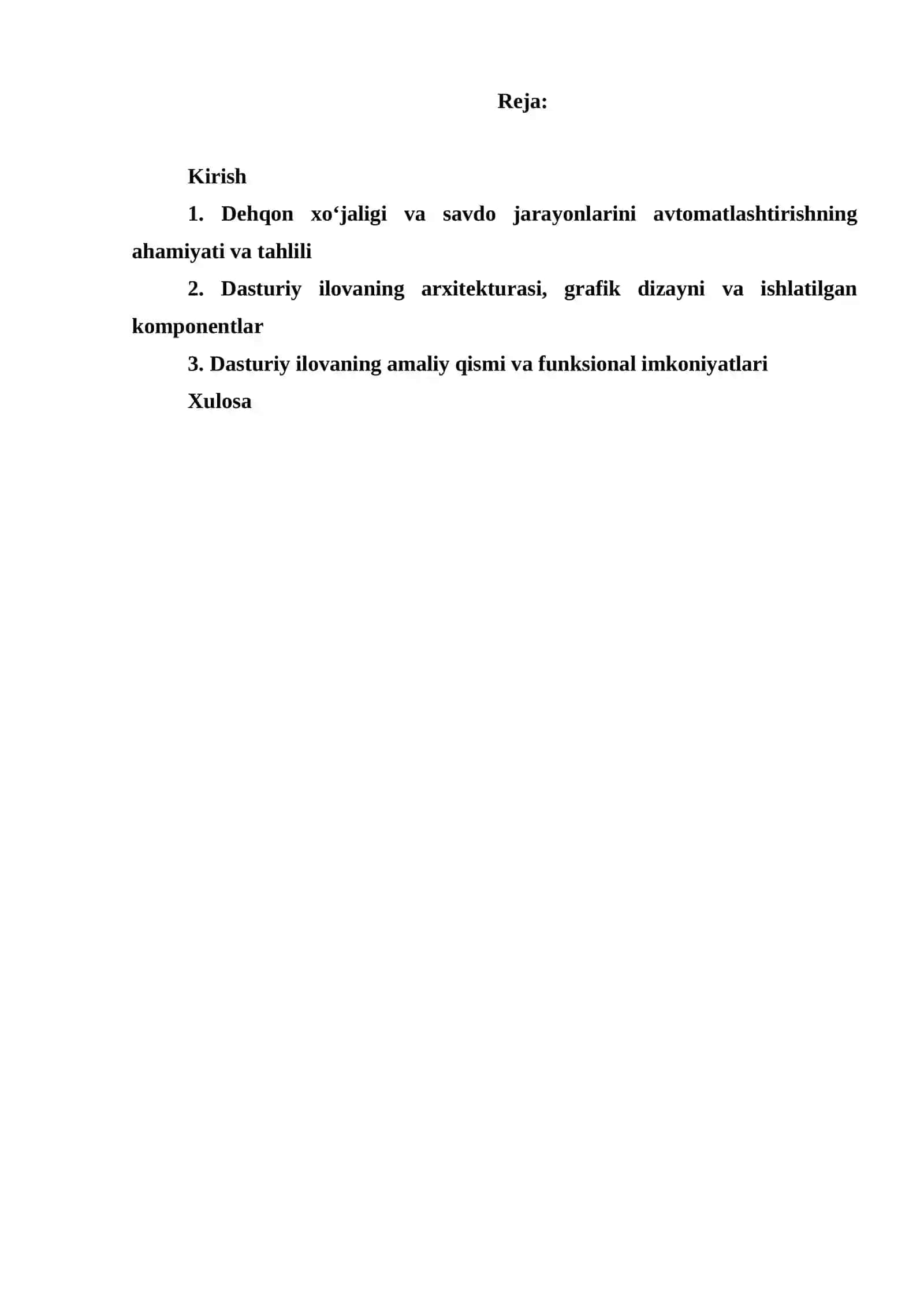 Visual Studio muhitida c++ dasturash tili va windows forms texnologiyasi orqali "Dehqon xo'jaligi mahsulotlari savdosi va hisobini yuritish dastur ilovasini yaratish" mavzusida Kurs ishi 2