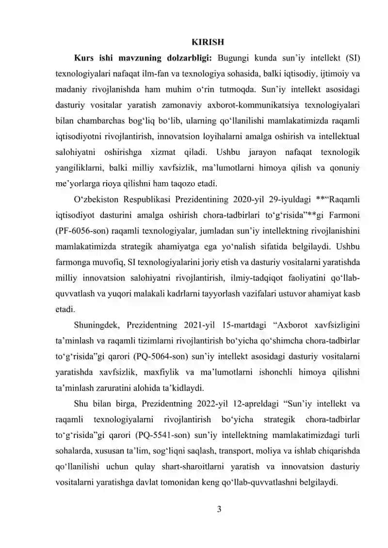 SUN’IY INTELLEKT ASOSIDA DASTURIY VOSITALAR YARATISH 2