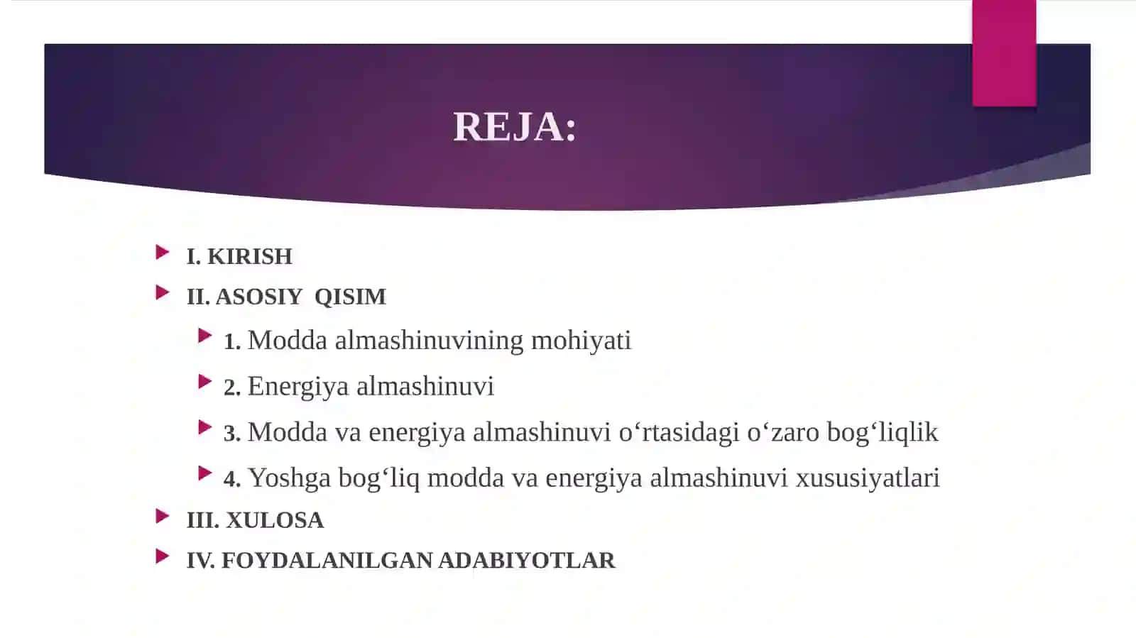 MODDA VA ENERGIYANING ALMASHINUVI 2