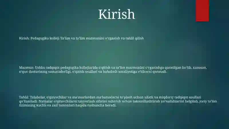 Pedagogika Kollejida Tarbiyaviy Ishlanning Mazmunini O'Rganish Va Tahlil Qilish 2