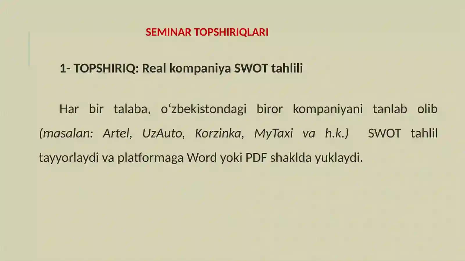 Biznes jarayonlariga ta'sir etuvchi omillar 2