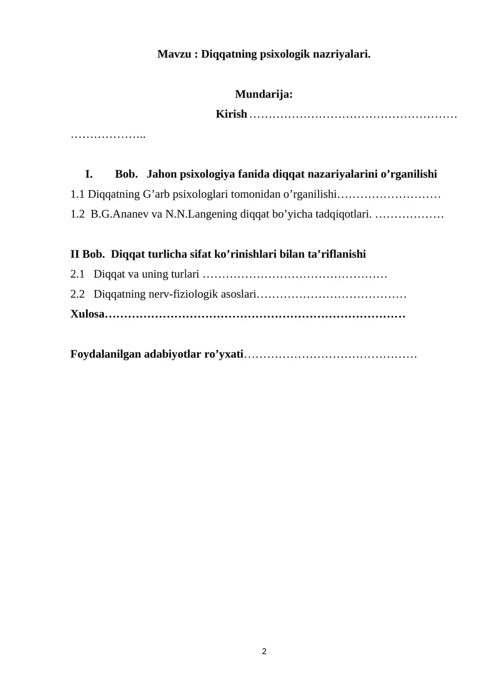 Diqqatning psixologik nazriyalari 2