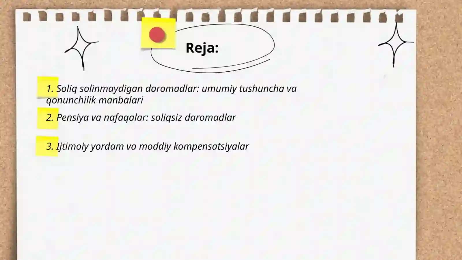 Soliq solinmaydigan daromadlar 2