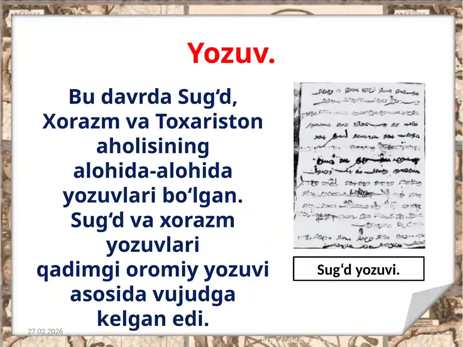 7-sinf O’zbekiston tarixi darsligi asosida 8-mavzu 2