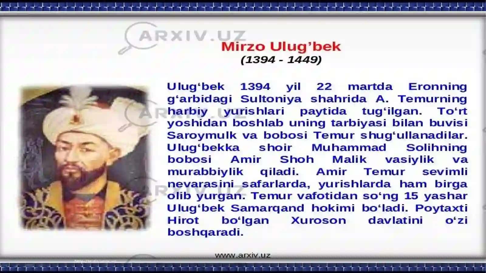 Ulug'bekning iqtisodiy g’oyalari va iqtisodiy siyosati 2