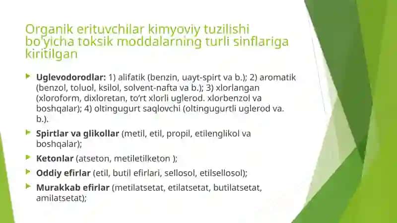 ORGANIK ERITIVCHILARDAN ZAHARLANISH 2