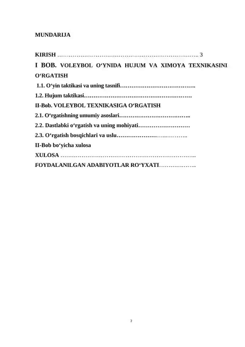Voleybol O‘ynida Hu'um va Ximoya Texnikasini O‘rgatish 2