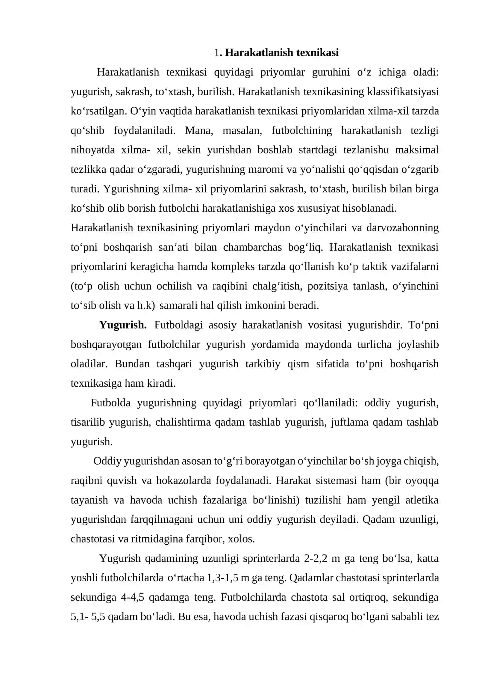Futbol o‘yinida harakatlanish texnikasi 2
