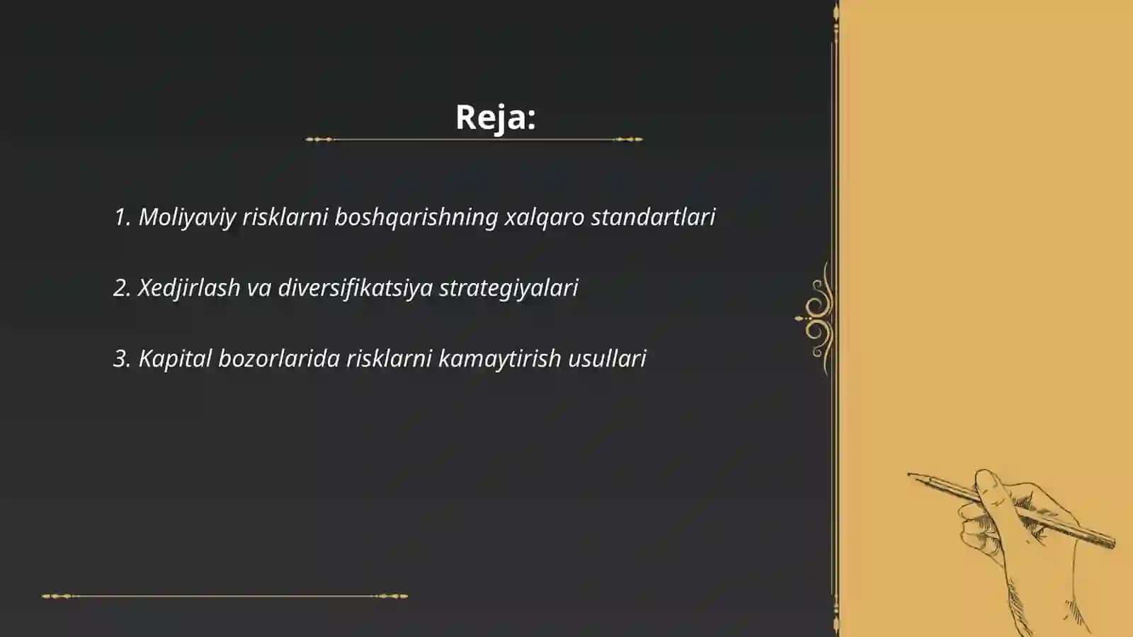 Moliyaviy risklarni kamaytirishning jahon tajribasi 2