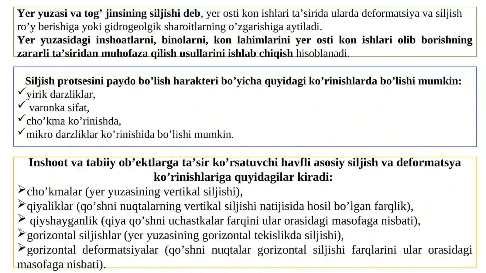 12-Mavzu Kon ishlari ta`sirida yer yuzasi va tog‘ jinslarining siljishi 2