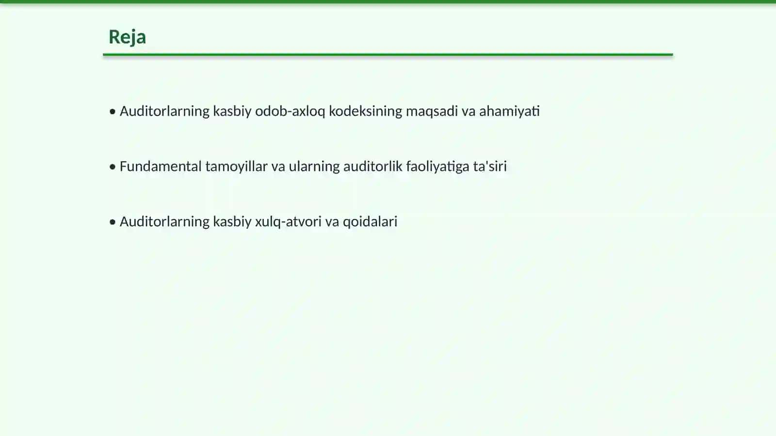 Auditorlarning kasbiy odob-axloq kodeksi 2