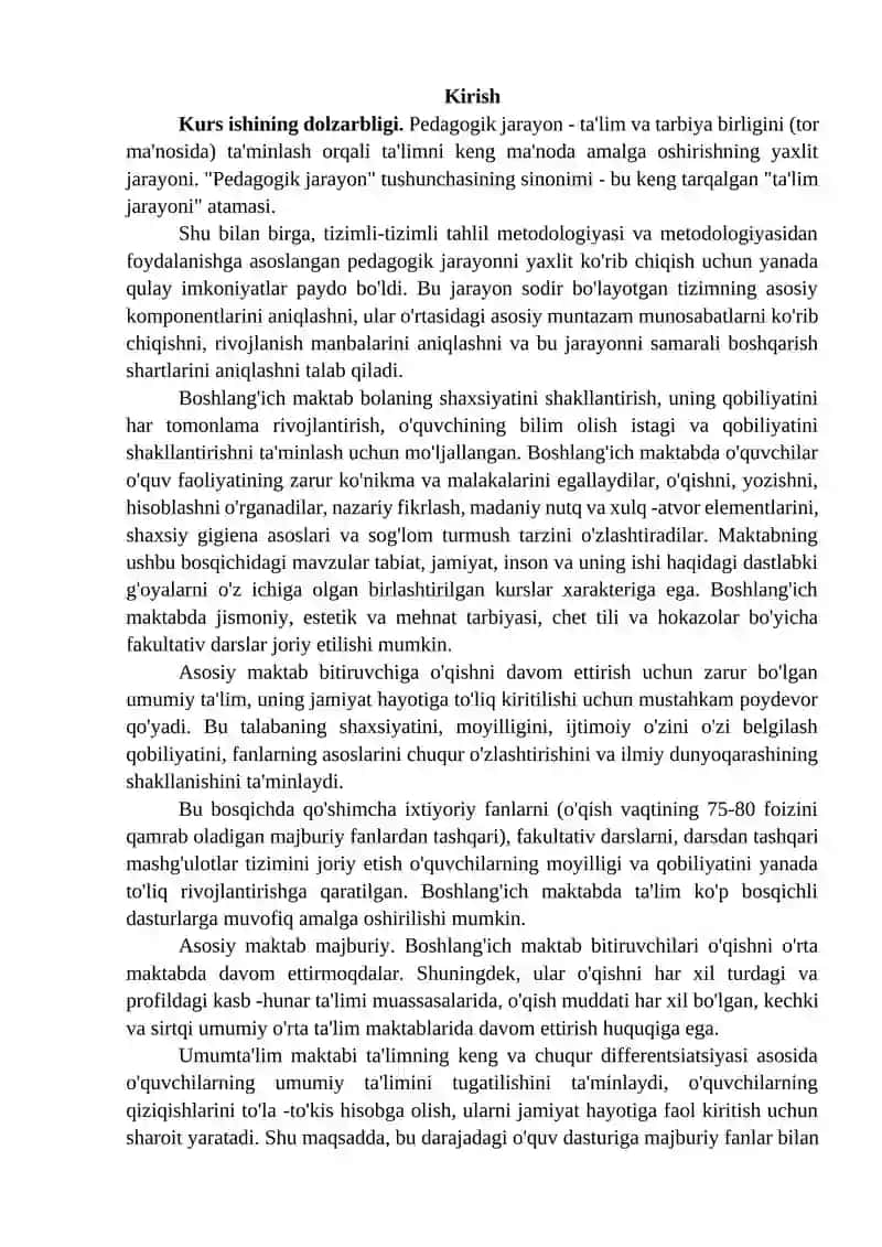PEDAGOGIK JARAYONNI LOYIHALASHTIRISH VA ULARNI TASHKIL ETISH BOSHQARISHNING NAZARIY ASPEKTLARI 2