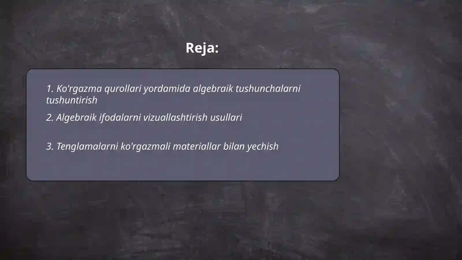 Konsentrlar boʻyicha algebra elementlari mavzusini oʻrganishda koʻrgazma qurollardan foydalanish 2