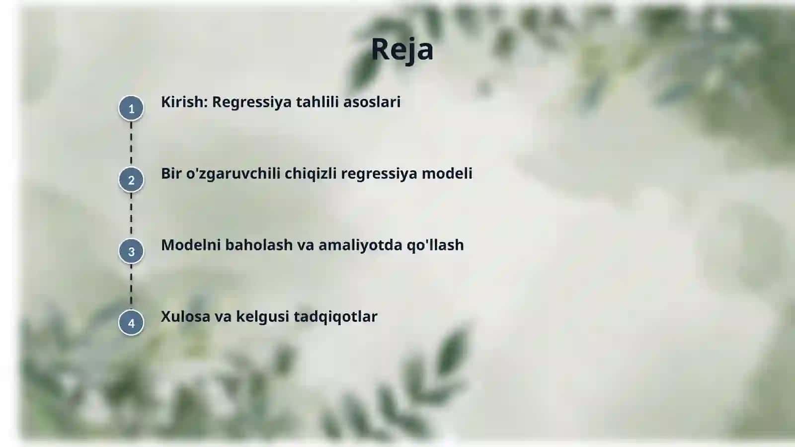 Bir o‘zgaruvchili chiqizli regressiya asosida model ishlab chiqish 2