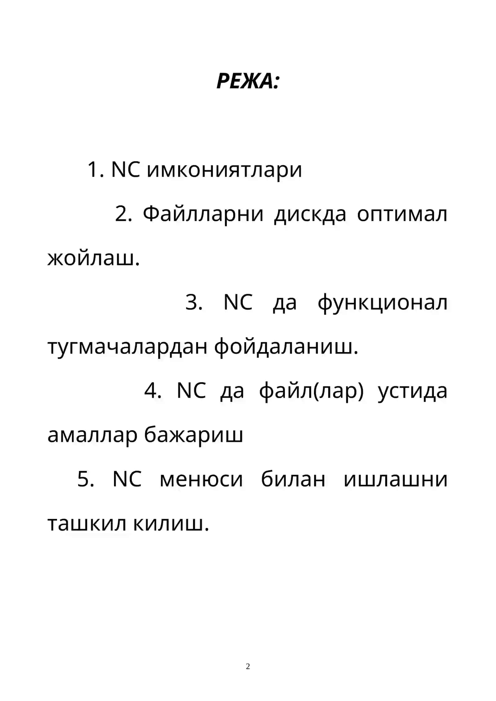NC darchasi.nFunksional tugmalar. NC maxsus tugmalar va yordamchi tugmalar 2