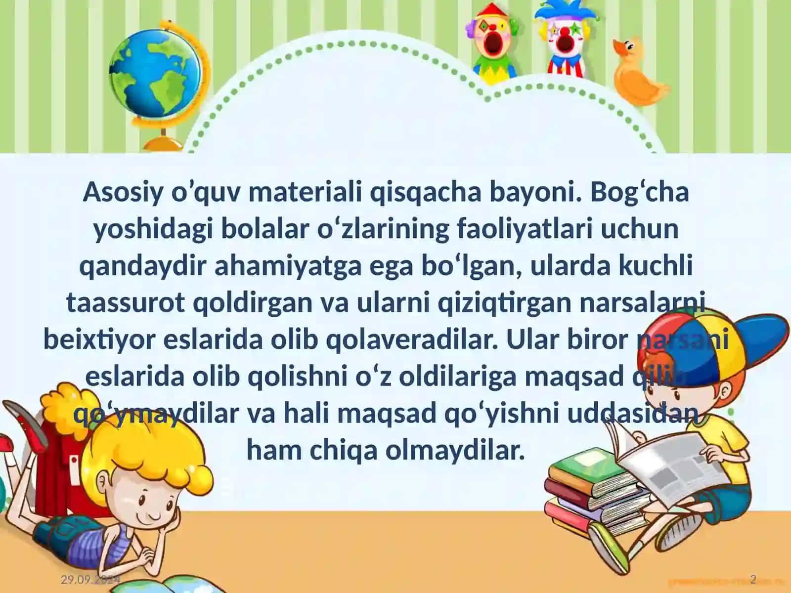 BOG’CHA YOSHDAGI BOLALARDA XOTIRANING RIVOJLANISHI 2