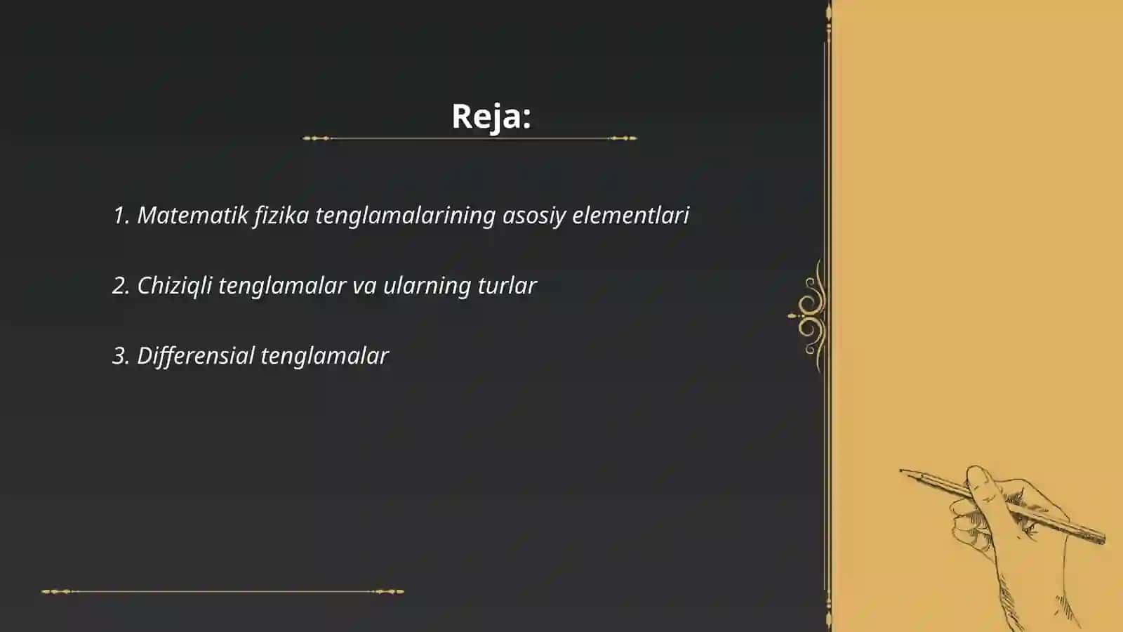 Matematik fizikaning asosiy tenglamalari 2