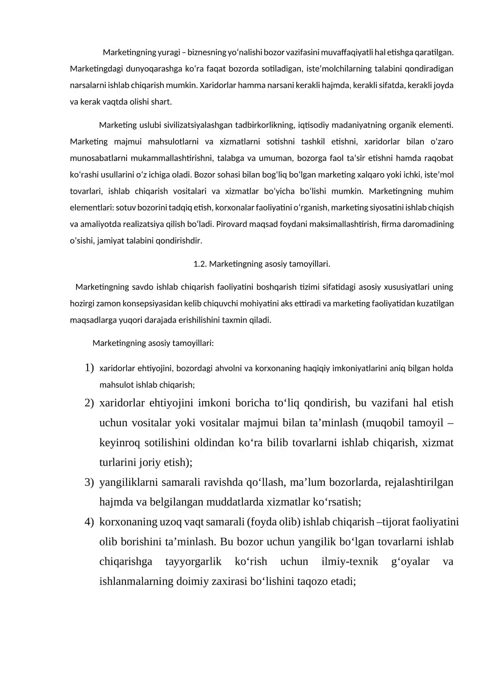 MARKETING – BOZORGA YO‘NALTIRILGAN ISHLAB CHIQARISH FALSAFASI 2