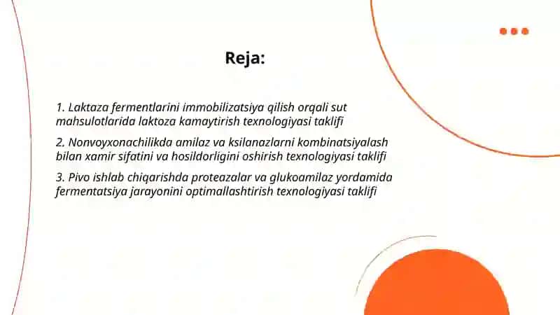 Oziq-ovqat sanoatida fermentlar ishlatish 2