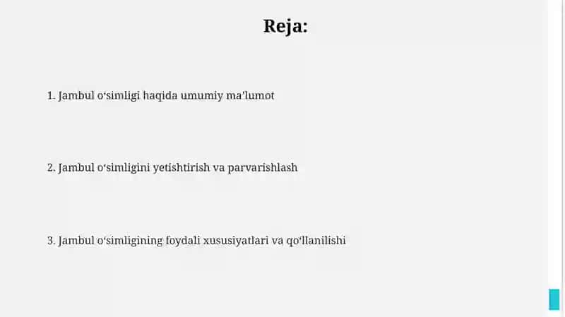 Jambul oʻsimligi 2