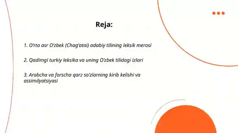 O'rtacha asr O'zbek (Chag'atai) adabiy tilining leksik merosi 2