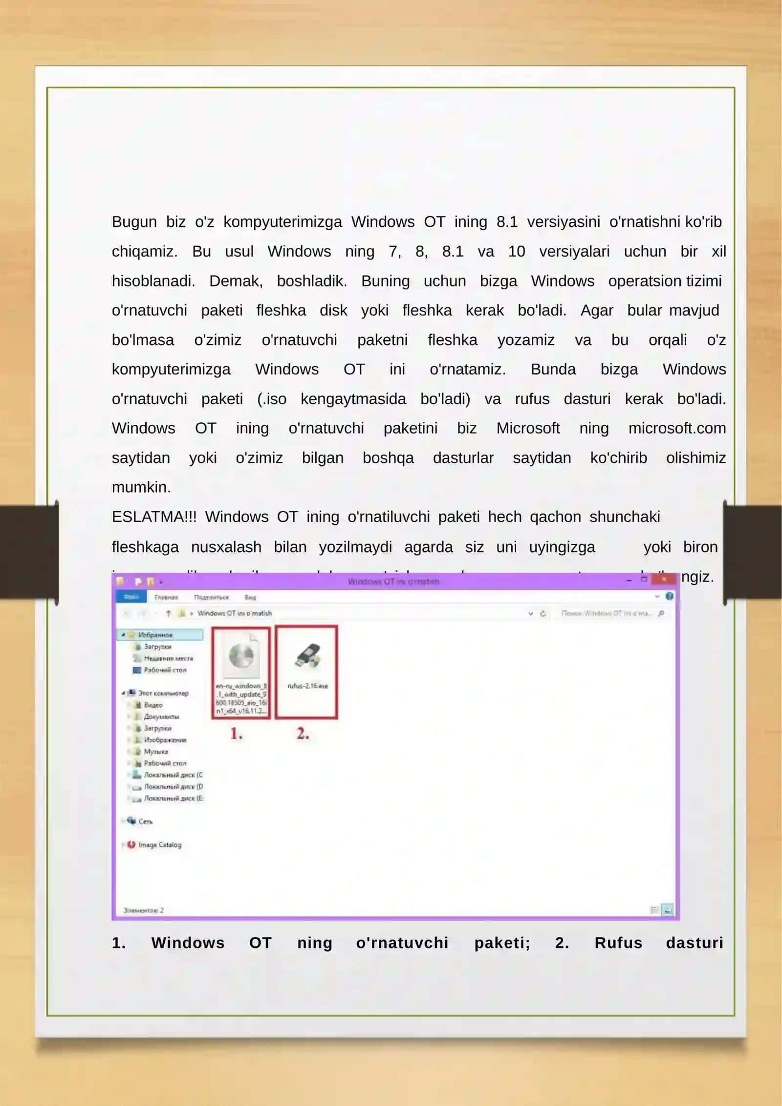 Windows OTini o'z kompyuteriga o'rnatish 2