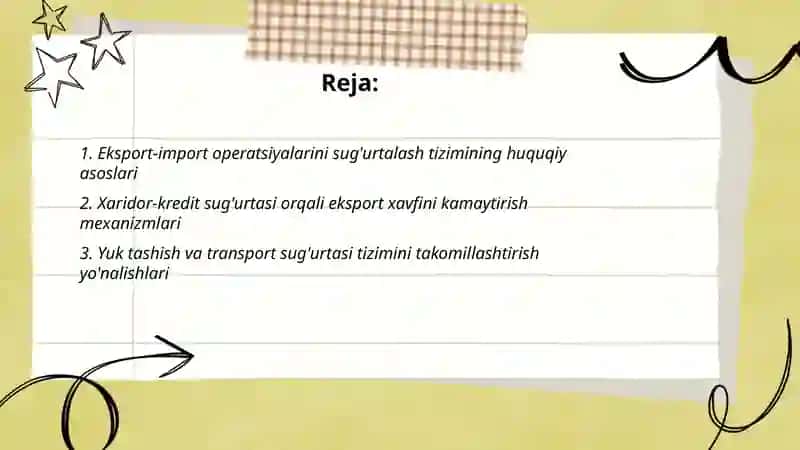 Eksport-import operatsiyalarini suģurtalash mexanizmi 2