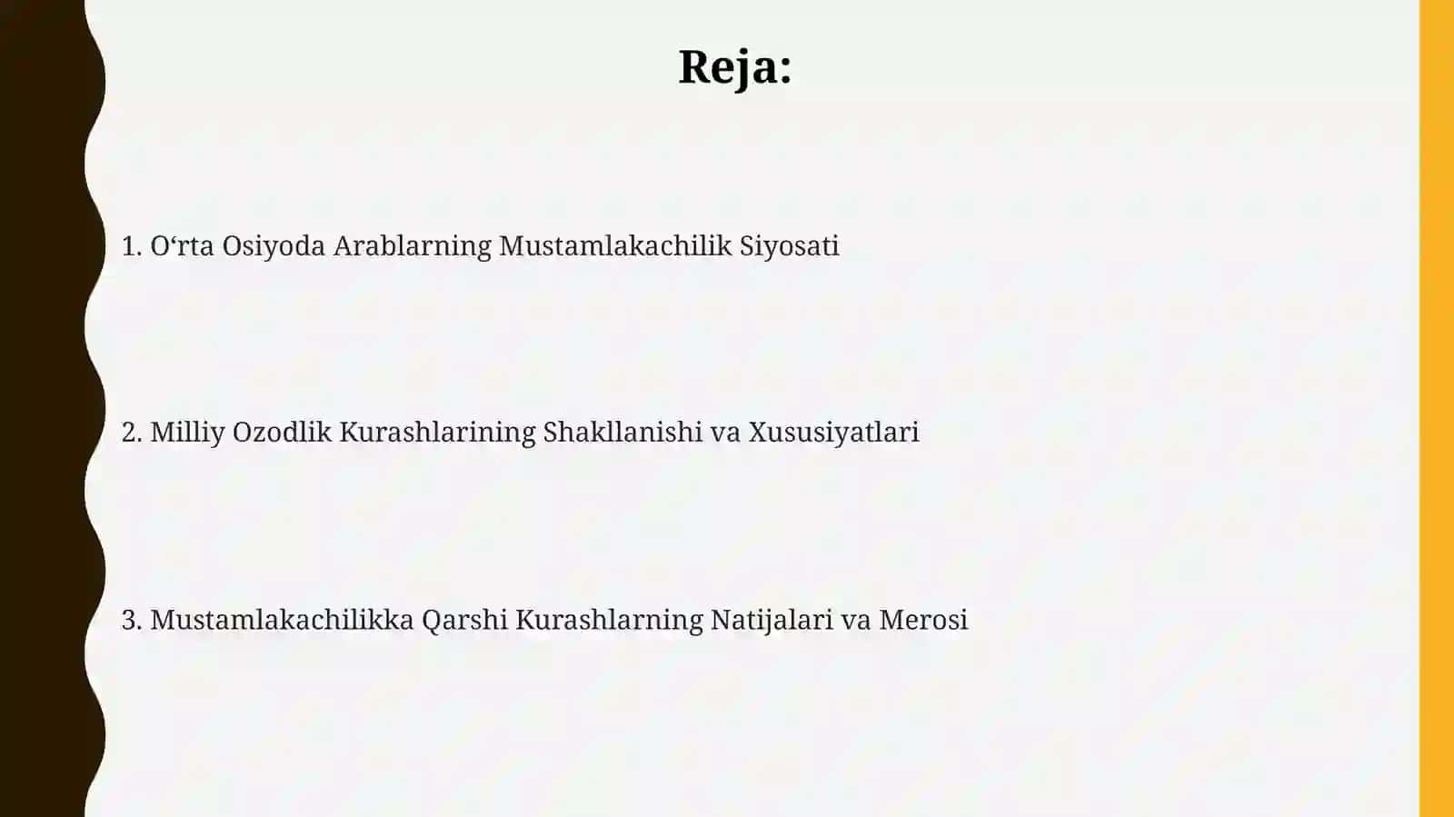 Oʻrta Osiyoda arablarning mustamlakachilik siyosati va unga qarshi ozodlik kurashlari 2