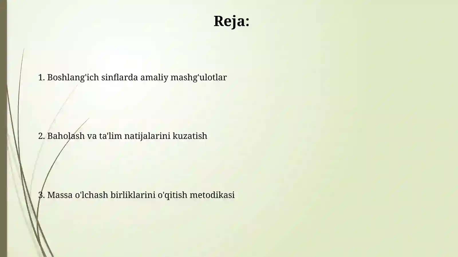 Massa o'lchash birliklarini o'qitish metodikasi 2