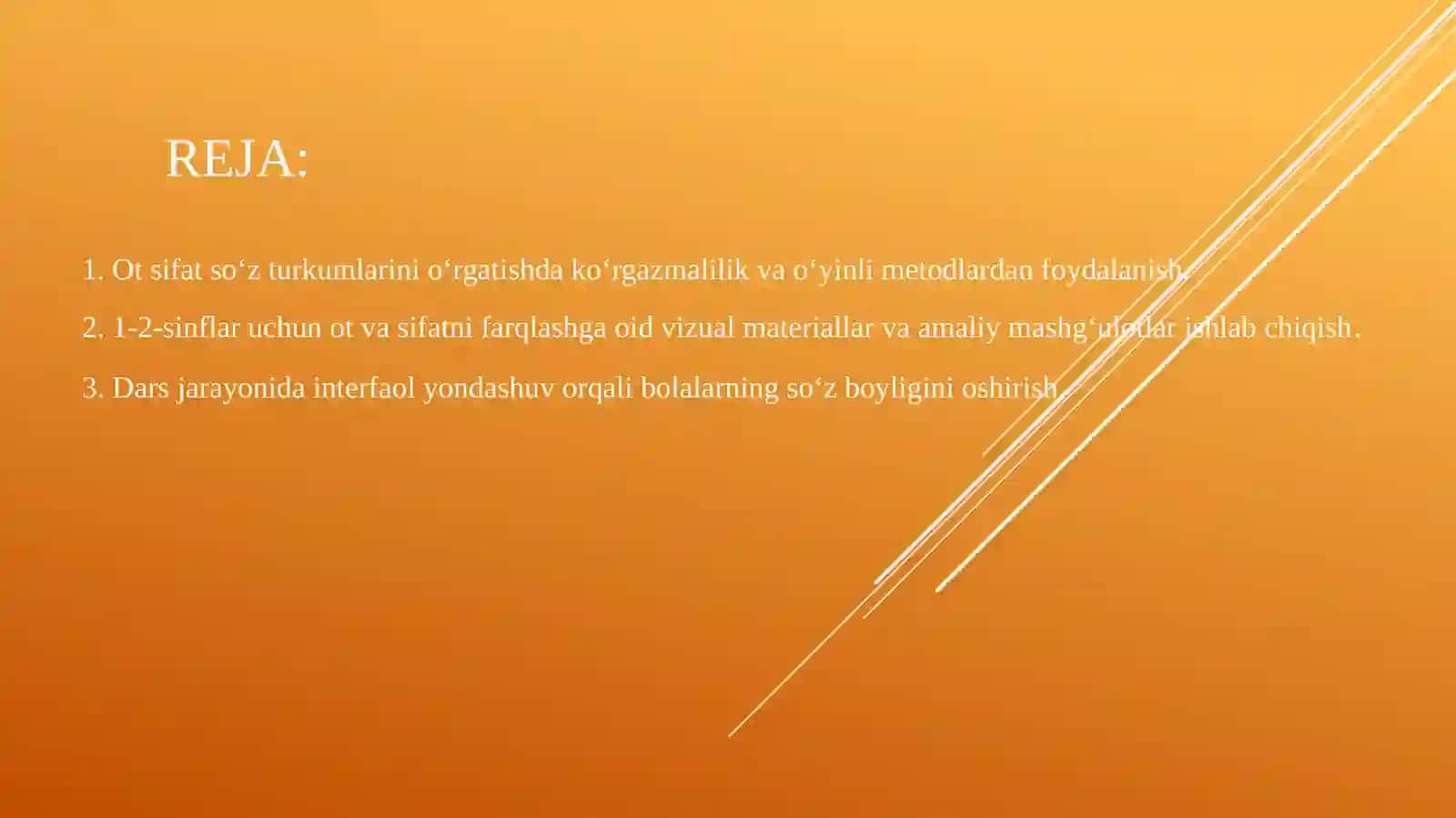 Otsifatsoʻzturkumlarinioʻrganishdarslariyuzasidan1-2-sinflaruchunmetodiktavsiyalarishlabchiqish 2