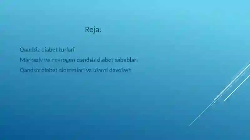 Qandsiz Diabet va Davolovchi Dorilar 2