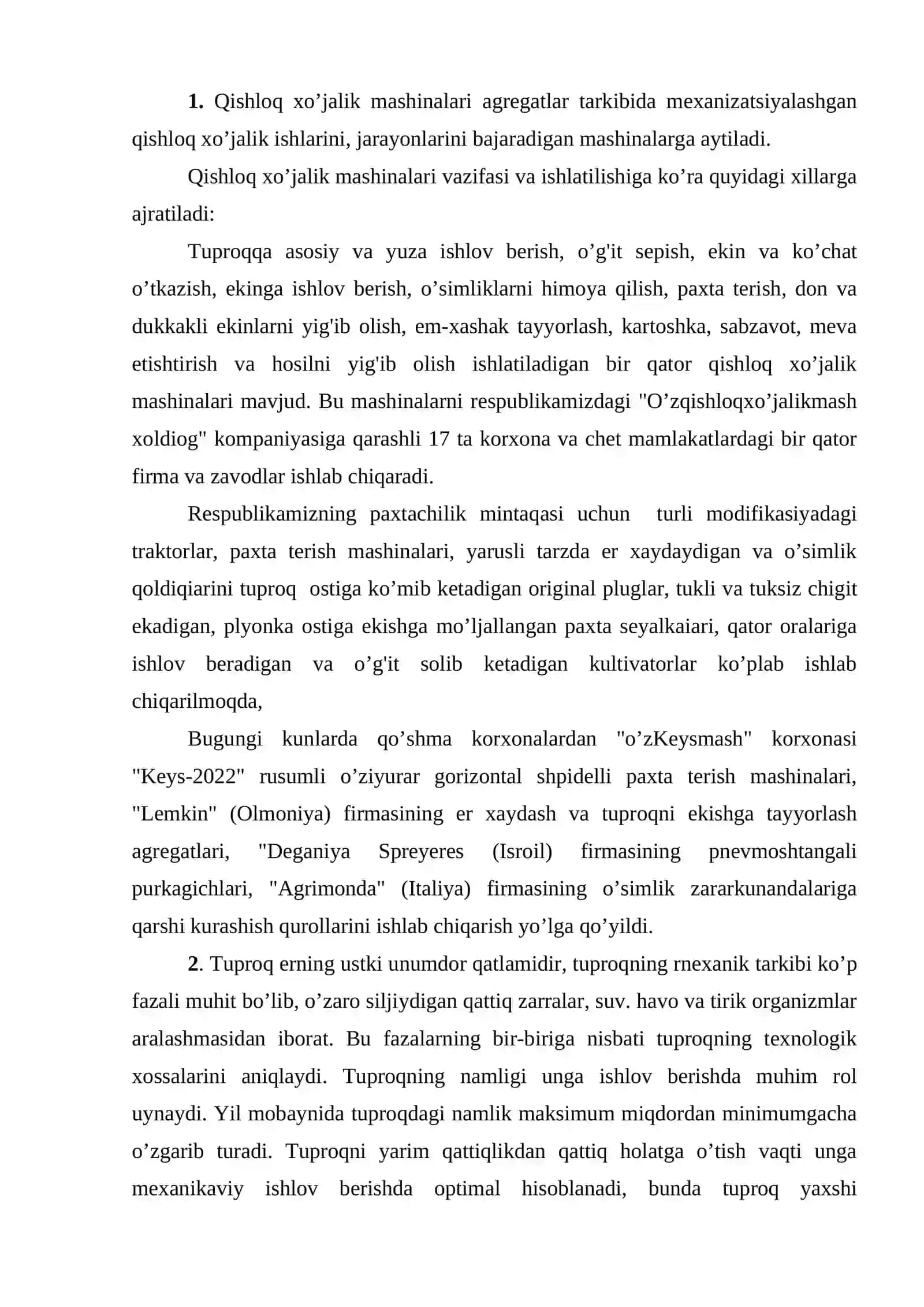 Tuproqqa asosiy ishlov berish mashinalari 2