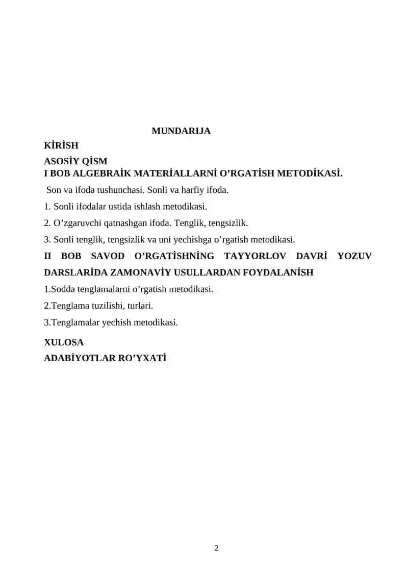 ONA TILI O‘QITISH METODIKASI FANIDAN 2