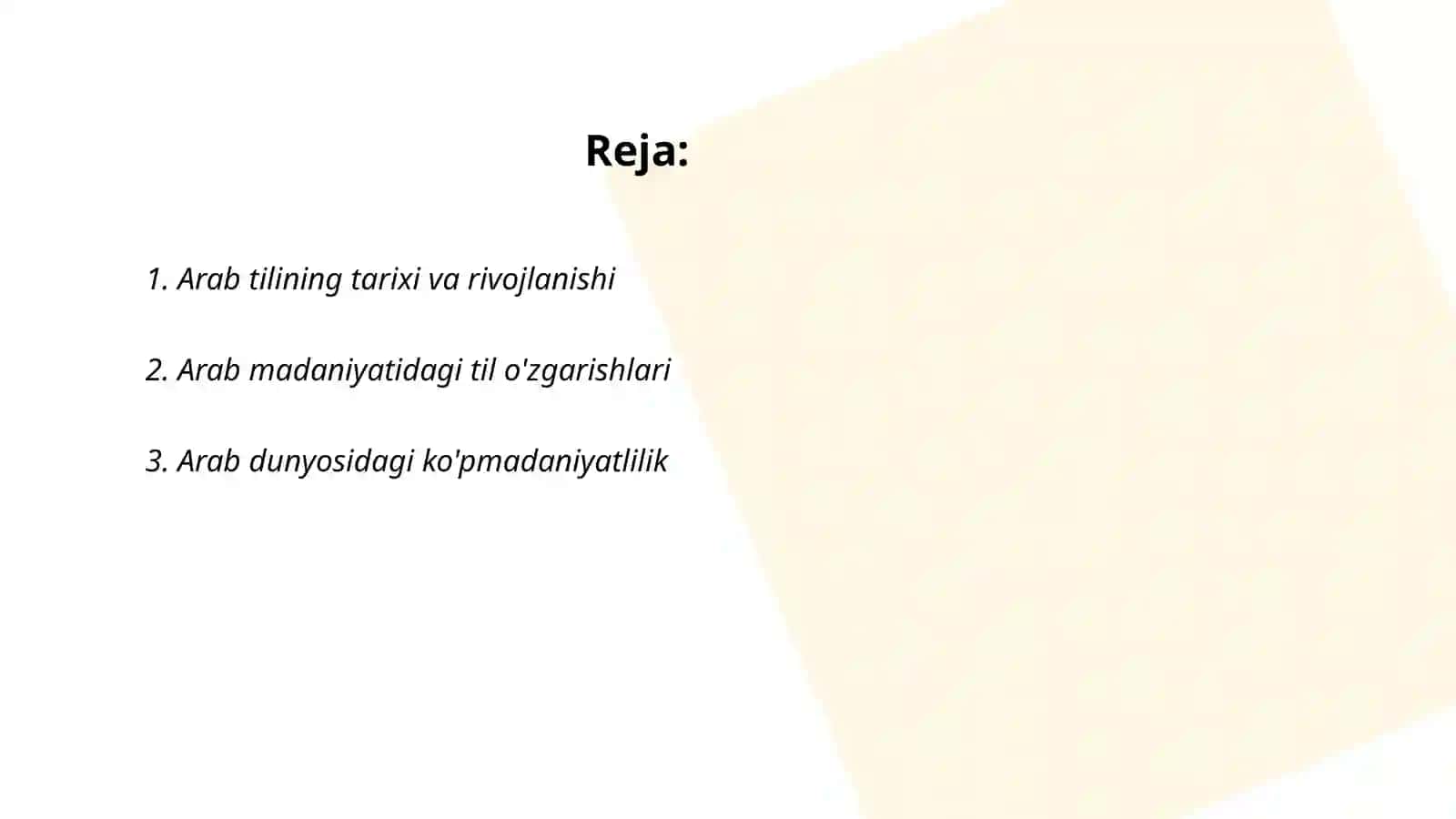 Arab tilining tarixi va rivojlanishi 2