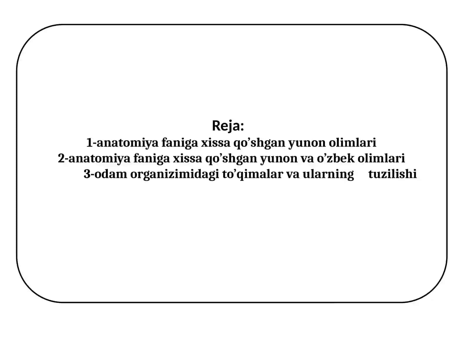 Anatomiyava fiziologiya faniga kirish. Odam organizmidagi hujayra va to'qimalarning tuzilishi 2