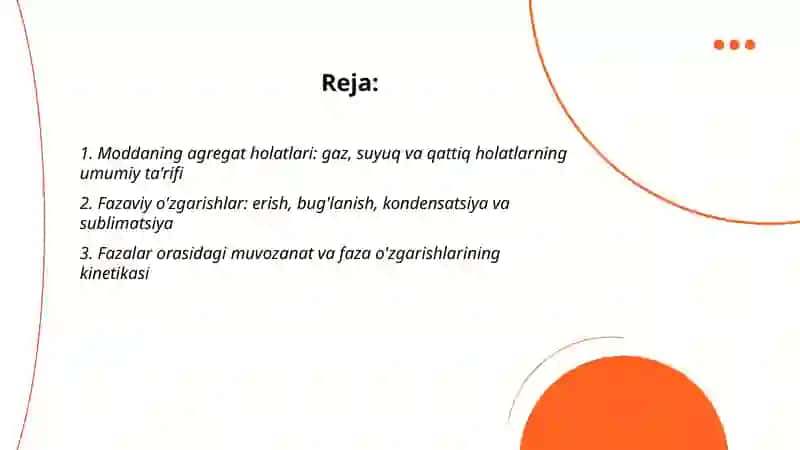 Moddaning agregat holatlari va suyuqlik hamda qattiq jismlarning xususiyatlari 2