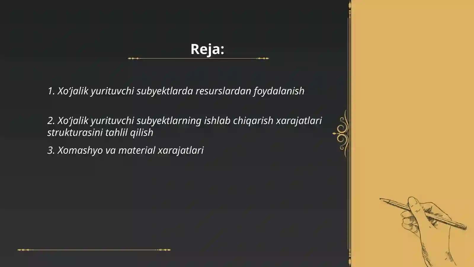 Xo'jalik yurituvchi subyeklarning ishlab chiqarish chiqimlari va foydasi 2