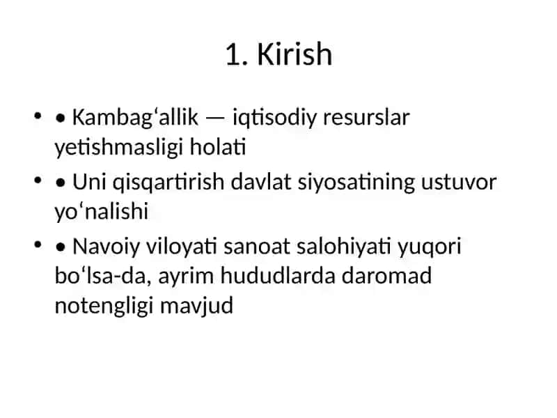 Navoiyda kambagʻalikni qisqartirish 2