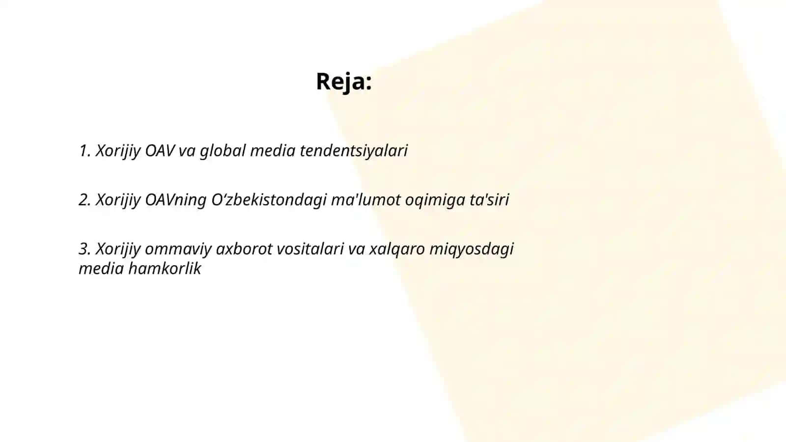 Xorijiy OAVning media makondagi oʻrni 2