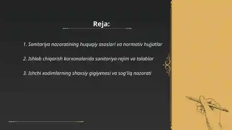 Ishlab chiqarish korxonalarida sanitariya nazorati 2