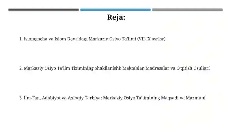 Oʻrta Osiyoda tarbiya, maktab pedagogik fikrlar 2