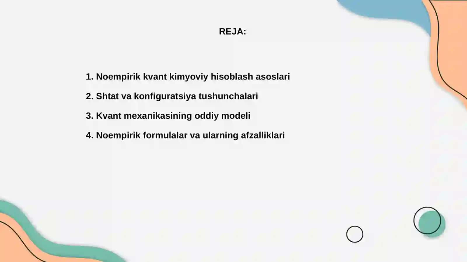 Noempirik kvant kimyoviy hisoblash uslibi 2