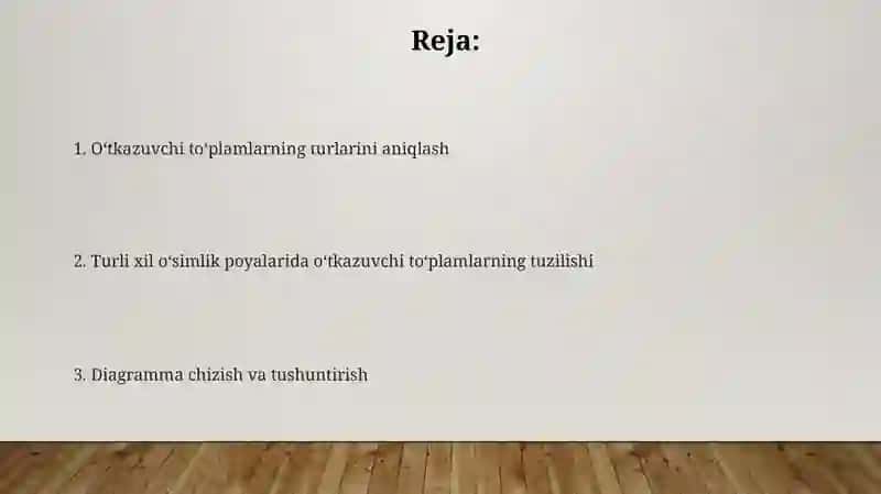 O'tkazuvchi to'plamlarning turlari va ularning tuzilishi 2