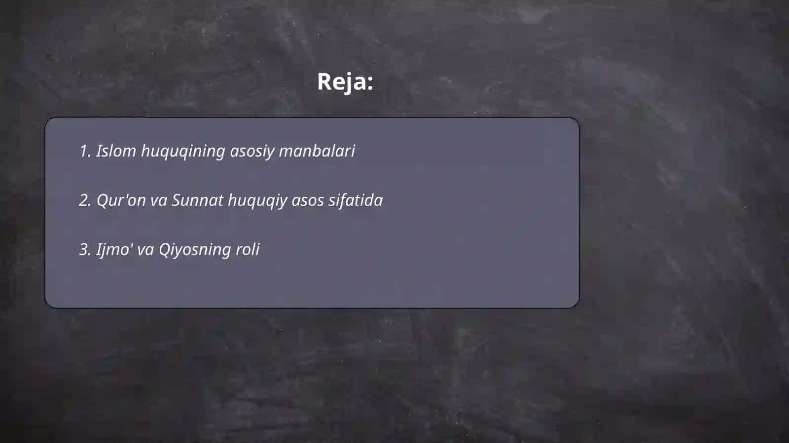 Islom huquqi va manbalari 2